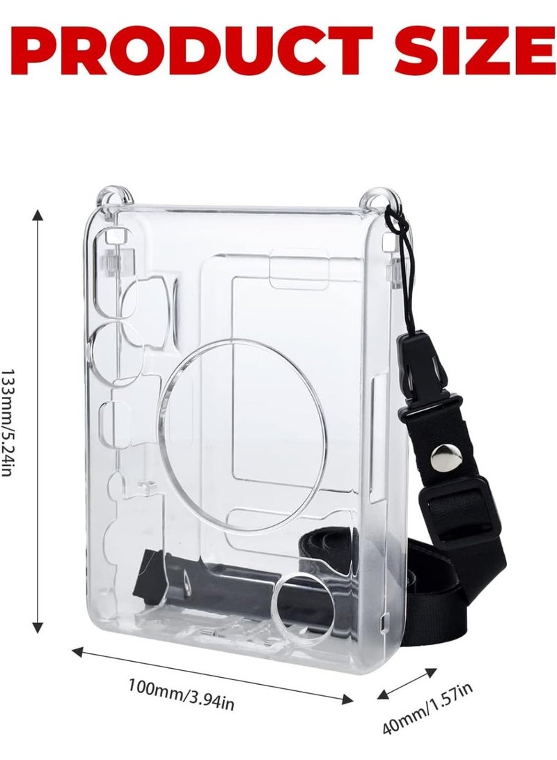 Lecran Instax Mini EVO Camera Case, Clear Hard PVC Cover with Shoulder Strap - Image 5