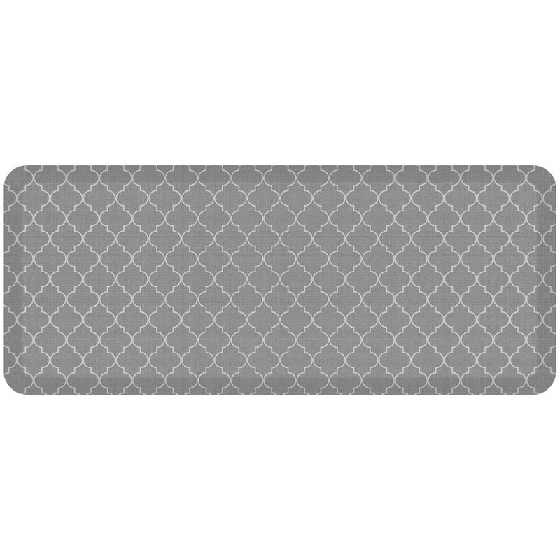 GelPro AntiFatigue Designer Comfort Kitchen Floor Mat 20x48 Trellis Grey Stain Resistant Surface with 34 Thick ErgoFoam Core for Health and Wellness