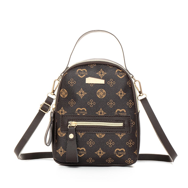 Chic Floral Student Rucksack 2023 Dark brown 