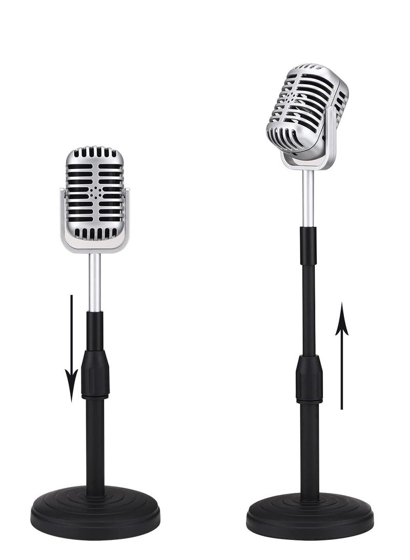 KASTWAVE Desktop Microphone Prop Model, with Adjustable Stand, Classic Retro Style Microphone Prop Decor for Party Decoration Costume Role Play Game Night - Image 3