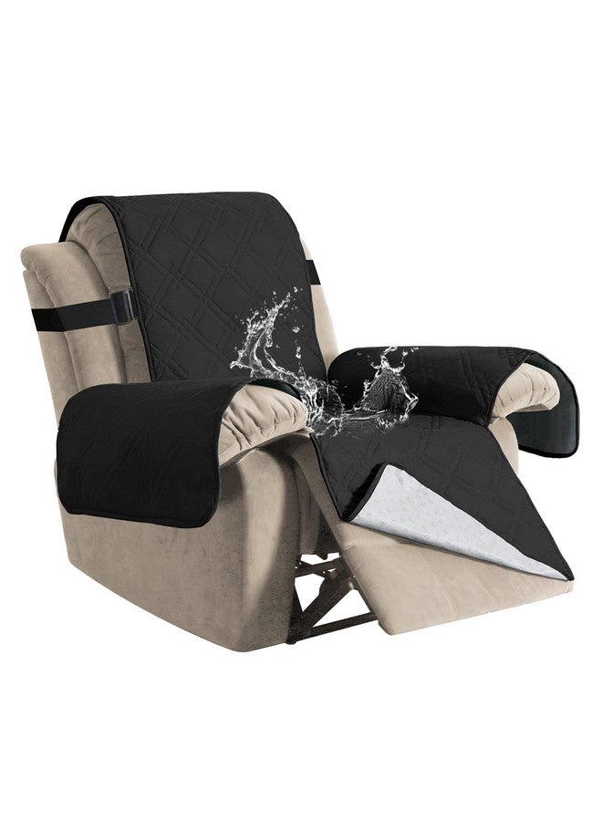 H.VERSAILTEX 100% Waterproof Recliner Chair Cover Non-Slip Reclining Cover for Recliner Chair Washable Dog Chair Cover Stay in Place Ideal Furniture Protector with Elastic Straps (Recliner, Black) - Image 1