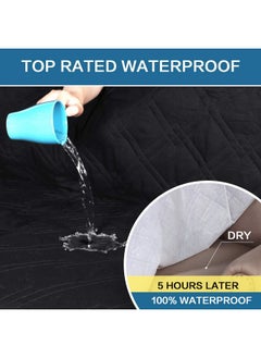 اتش. فيرسيلتيكس غطاء كرسي استرخاء مقاوم للماء بنسبة 100% من H.VERSAILTEX، غطاء كرسي استرخاء غير قابل للانزلاق، غطاء كرسي استرخاء قابل للغسل، غطاء كرسي الكلب يبقى في مكانه، واقي أثاث مثالي مع أحزمة مرنة (كرسي استرخاء، أسود)  - Image 4
