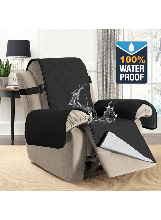 H.VERSAILTEX 100% Waterproof Recliner Chair Cover Non-Slip Reclining Cover for Recliner Chair Washable Dog Chair Cover Stay in Place Ideal Furniture Protector with Elastic Straps (Recliner, Black) - Image 2