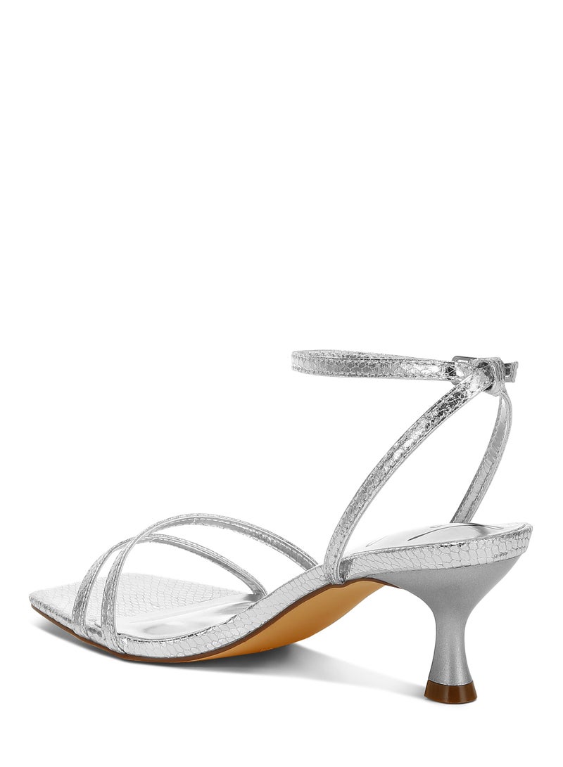 London Rag Faux Leather Strappy Sandals in Silver  - Image 3