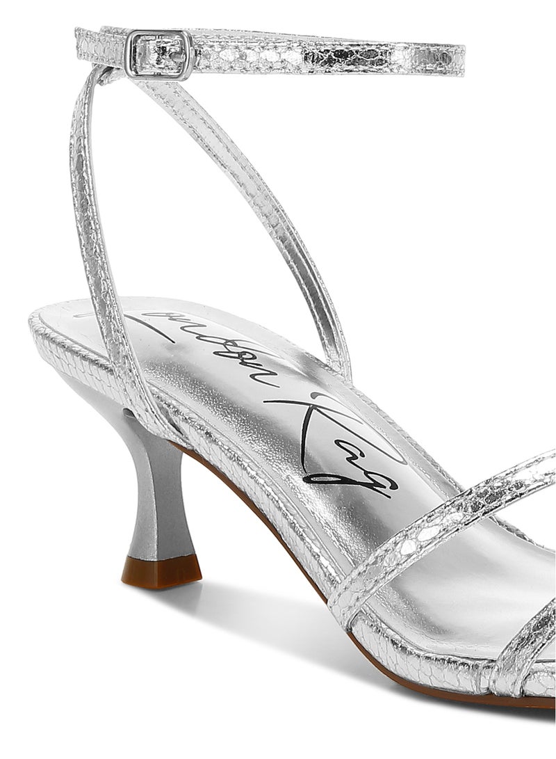 London Rag Faux Leather Strappy Sandals in Silver  - Image 5