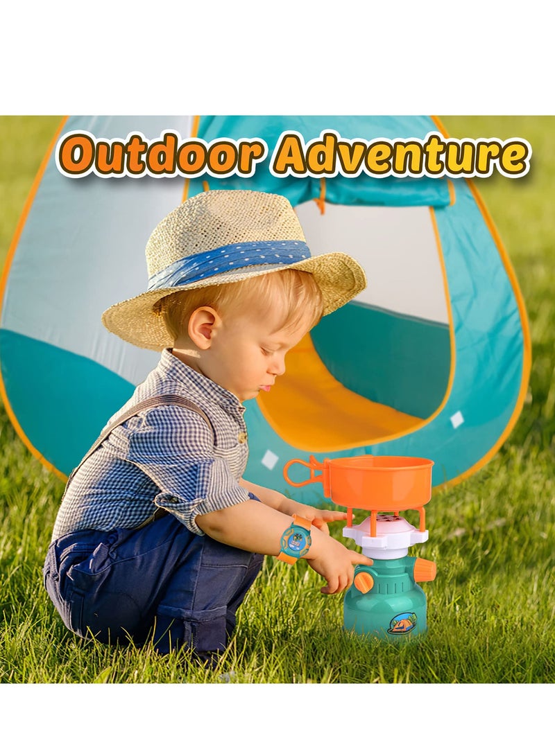 19-Piece Kids Camping Adventure Set - Complete Outdoor Exploration Kit with Tent, Telescope & Cooking Tools (12.6"x3.9"x13" Box) | Pretend Play for Park, Forest & Backyard - Image 2