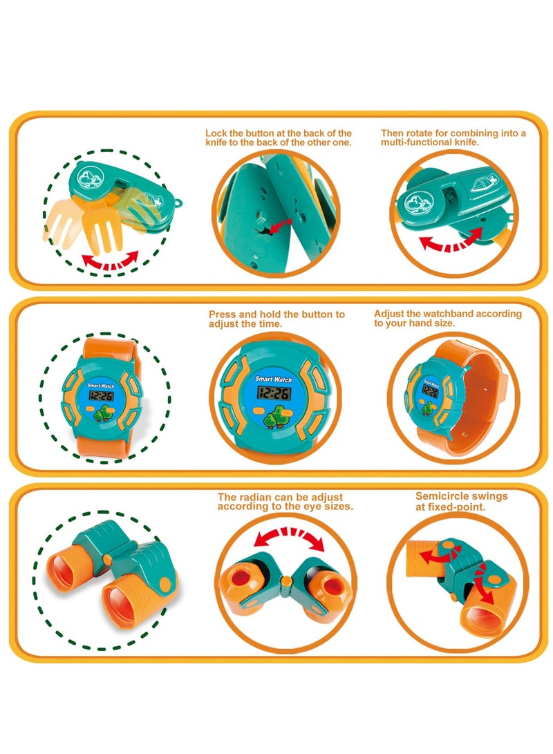 19-Piece Kids Camping Adventure Set - Complete Outdoor Exploration Kit with Tent, Telescope & Cooking Tools (12.6"x3.9"x13" Box) | Pretend Play for Park, Forest & Backyard - Image 4