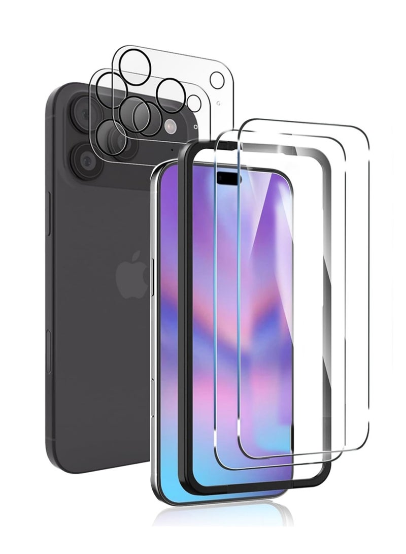 X-level 2+2+1 Pack Compatible with iPhone 17 Pro Max Screen Protector,with Alignment Frame and Camera Lens Protector,9H Tempered Glass Film,HD Clear Scratch Resistant,Bubble-Free for Phone 17 Pro Max Screen Protector. - Image 1