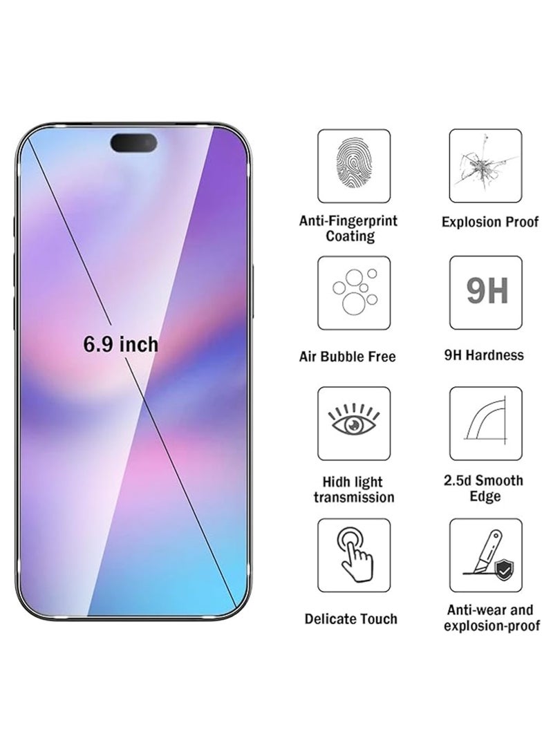 X-level 2+2+1 Pack Compatible with iPhone 17 Pro Max Screen Protector,with Alignment Frame and Camera Lens Protector,9H Tempered Glass Film,HD Clear Scratch Resistant,Bubble-Free for Phone 17 Pro Max Screen Protector. - Image 2