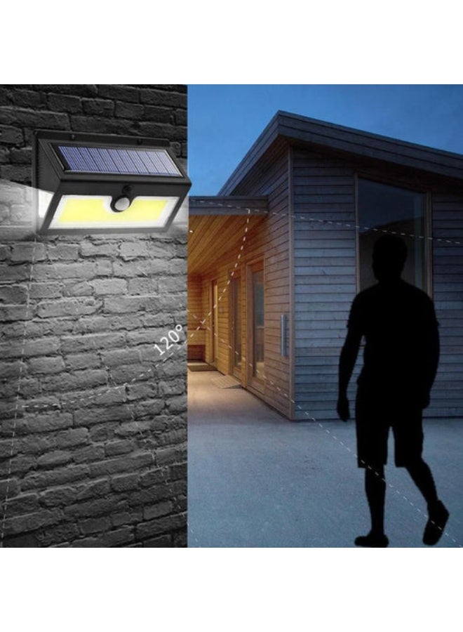 كروني مصباح حائط خارجي يعمل بالطاقة الشمسية من كروني Sh-52a مزود بـ 52 مصباح LED مزود بمستشعر حركة ومقاوم للماء بدرجة حرارة Ip65 ومصباح أمان مزود بلوحة شمسية 5 وات لممرات الحديقة والفناء - Image 4