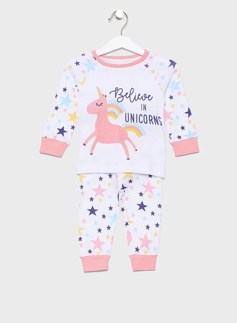 MINOTI Infant Printed Sleeve T-Shirt + Pyjama Set