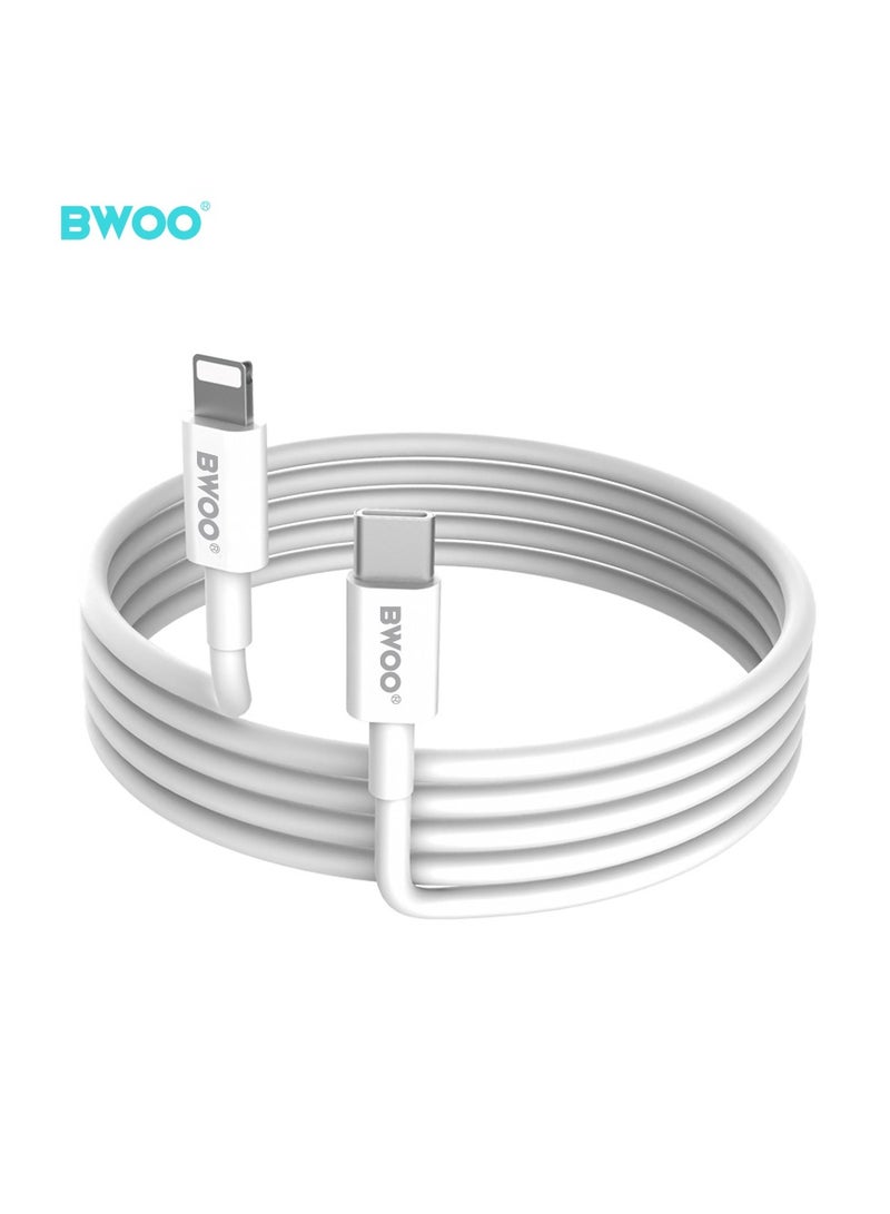 BWOO Type-C To Lightning Charging Data Cable White - Image 3