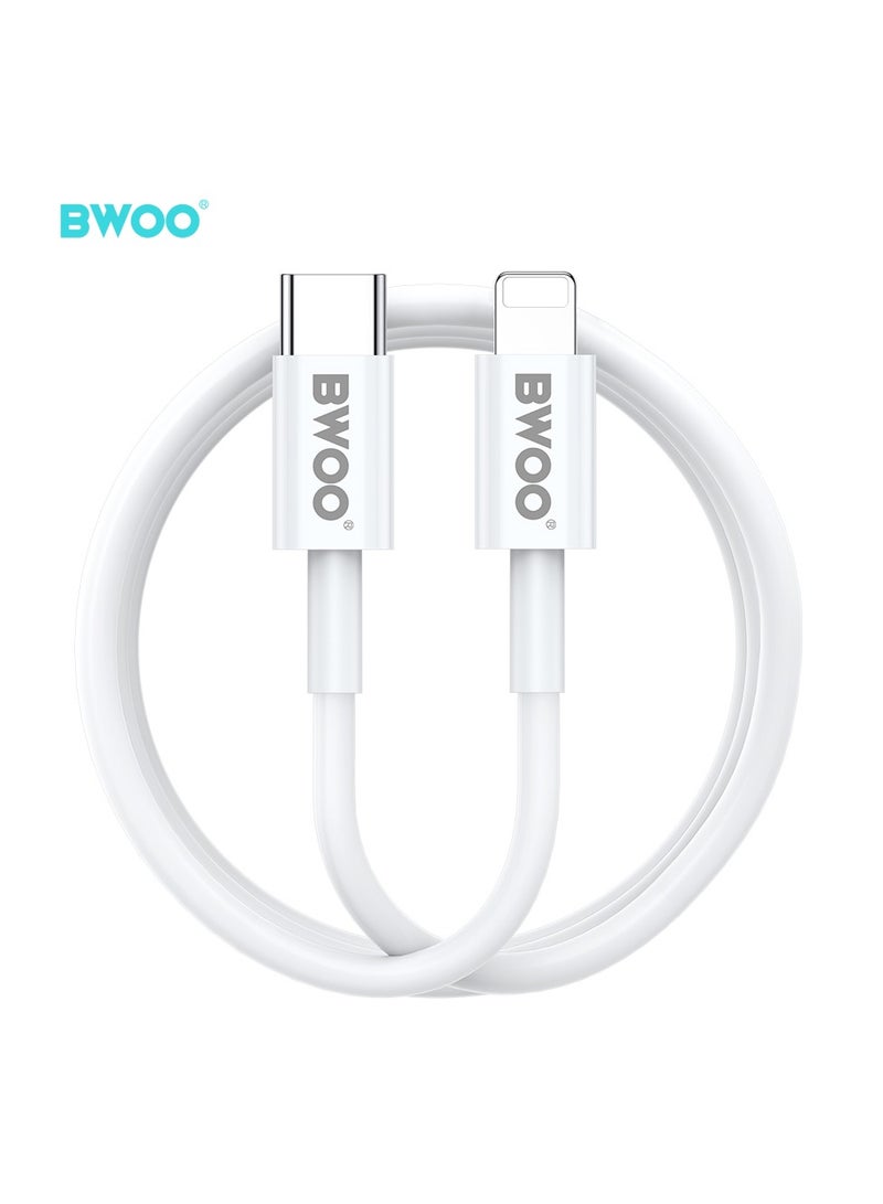 BWOO Type-C To Lightning Charging Data Cable White - Image 1