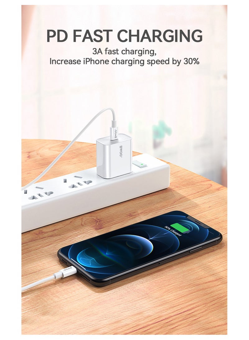 BWOO Type-C To Lightning Charging Data Cable White - Image 5
