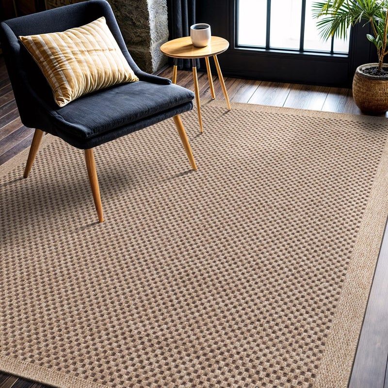 CAMILSON Easy Jute Rug 5x7, Indoor Outdoor Natural Color Fiber Area Rugs for Living Room Patio and Kitchen Rug, Sisal Boho Woven Design, Easy-Cleaning, Washable Outside Carpet Alfombras (5 x 7) - Image 4