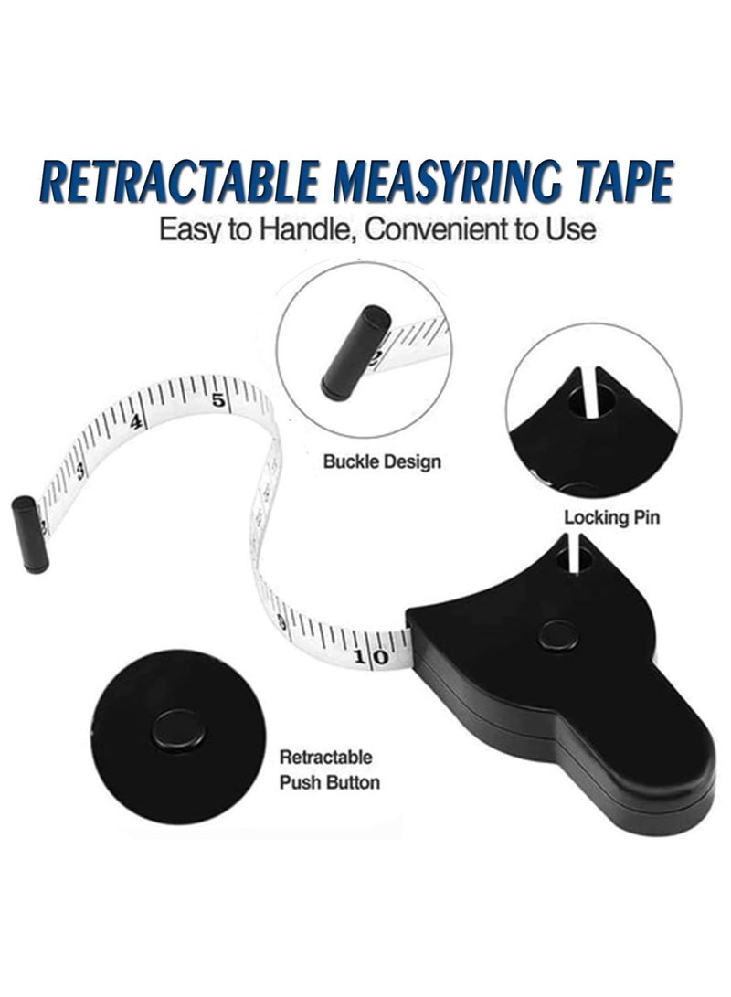 Automatic Telescopic Digital Tape Measure - 2PCS Soft Retractable Body Measuring Tape for ​Fat Measurement and Weight Loss Tracker of Waist Hip Bust Foot - Fabric Sewing Measuring Tape - Image 3