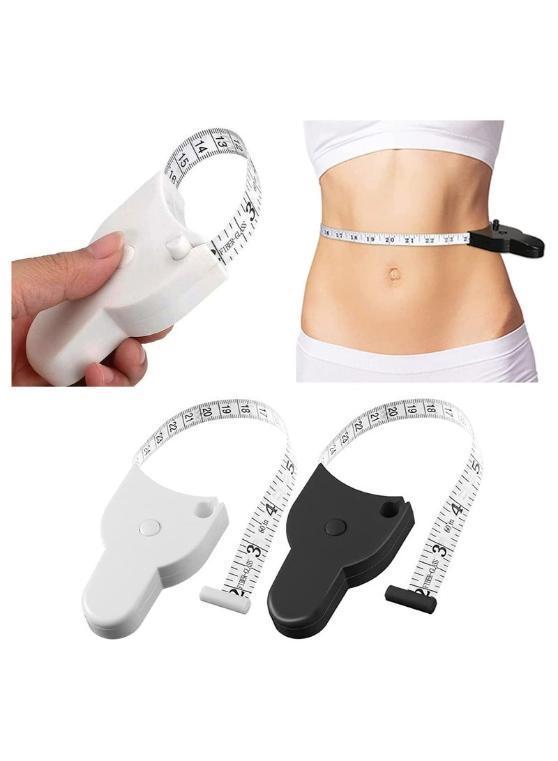 Automatic Telescopic Digital Tape Measure - 2PCS Soft Retractable Body Measuring Tape for ​Fat Measurement and Weight Loss Tracker of Waist Hip Bust Foot - Fabric Sewing Measuring Tape - Image 1
