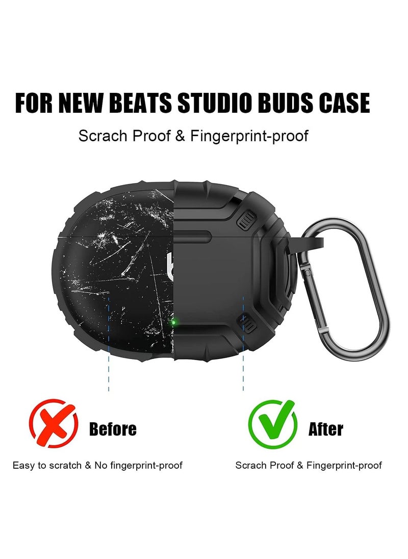Generic Case Cover for Beats Studio Buds 2021 Full-Body TPU Protective for Beats Studio Buds Charging Port with Keychain Front LED Visible  - Image 3