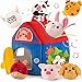 SAIMAND Baby Toys 612 Months Barn with Stuffed Farm Animals Montessori Toy for Babies Sensory Toys for Toddlers 13 Portable Baby Farmhouse Toy Birthday Gift for Infants Toddlers - Image 3