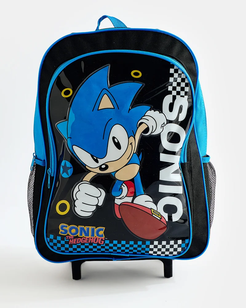 Redtag Sonic The Hedgehog 5-In-1 School 16 Inch Trolley Bag Set