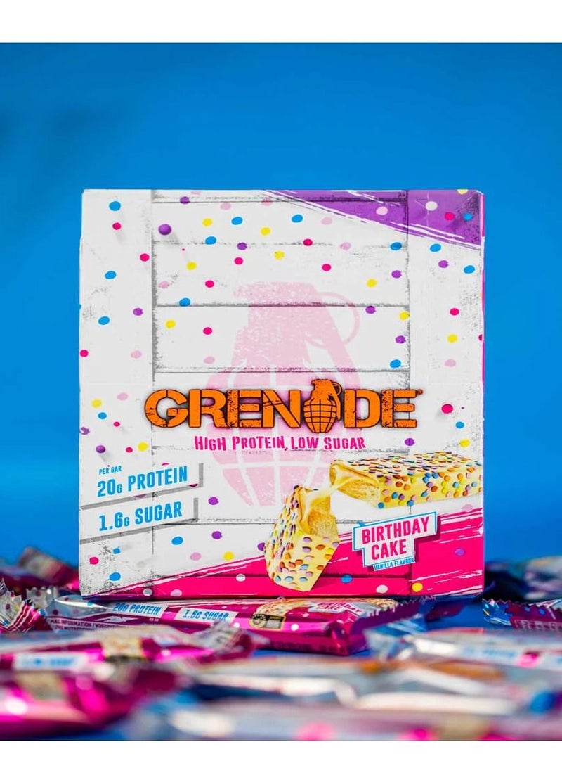 Grenade High Protein Bar Birthday Cake Pack of 12 - Image 3