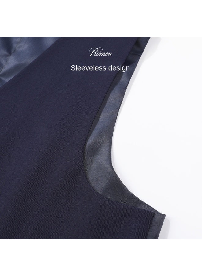 ROMON Multiple Colors Available】men's Vest, Business Commute Simple And Versatile Professional Crisp Waistcoat For Men - Image 5