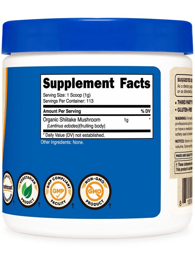 Nutricost Organic Shiitake Mushroom Powder 4 Oz Gluten Free Non Gmo - Image 5