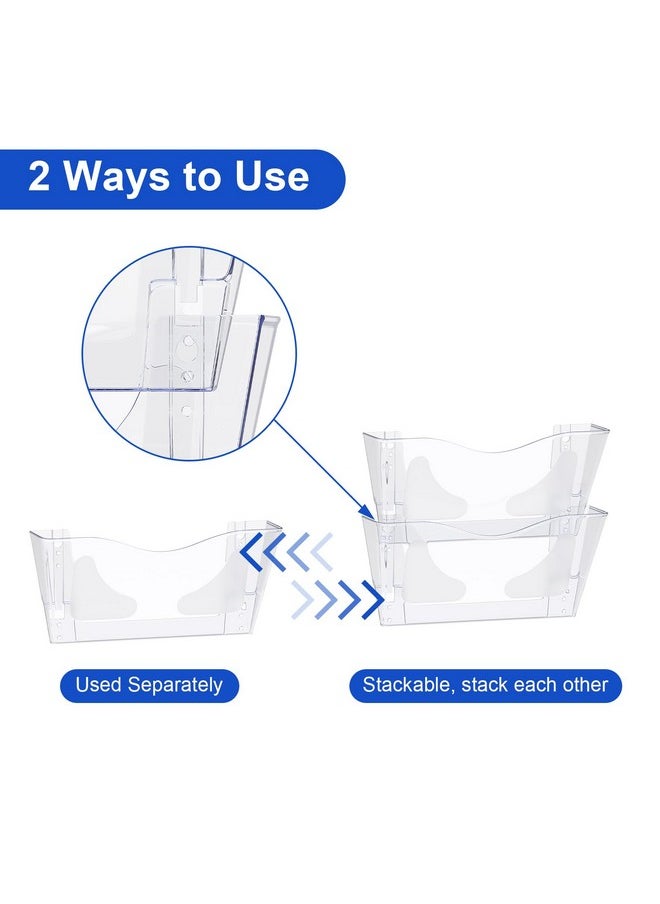 Samstar - 6 Pack Clear Acrylic Wall File Holder,Wall Mount File Organizer Hanging Wall Pocket Mail Magazines Organizers For Office/Home… - Image 1