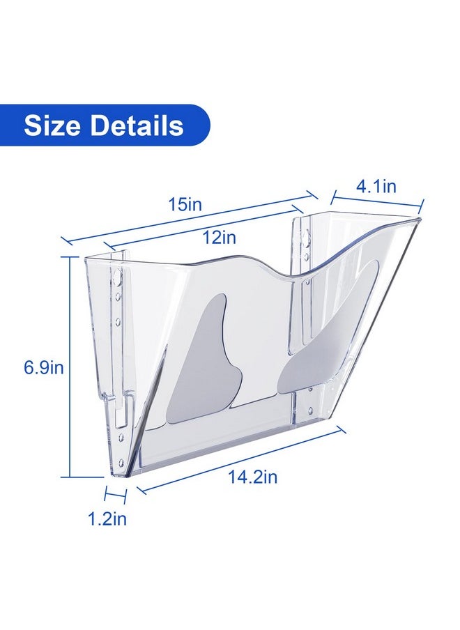 Samstar - 6 Pack Clear Acrylic Wall File Holder,Wall Mount File Organizer Hanging Wall Pocket Mail Magazines Organizers For Office/Home… - Image 1