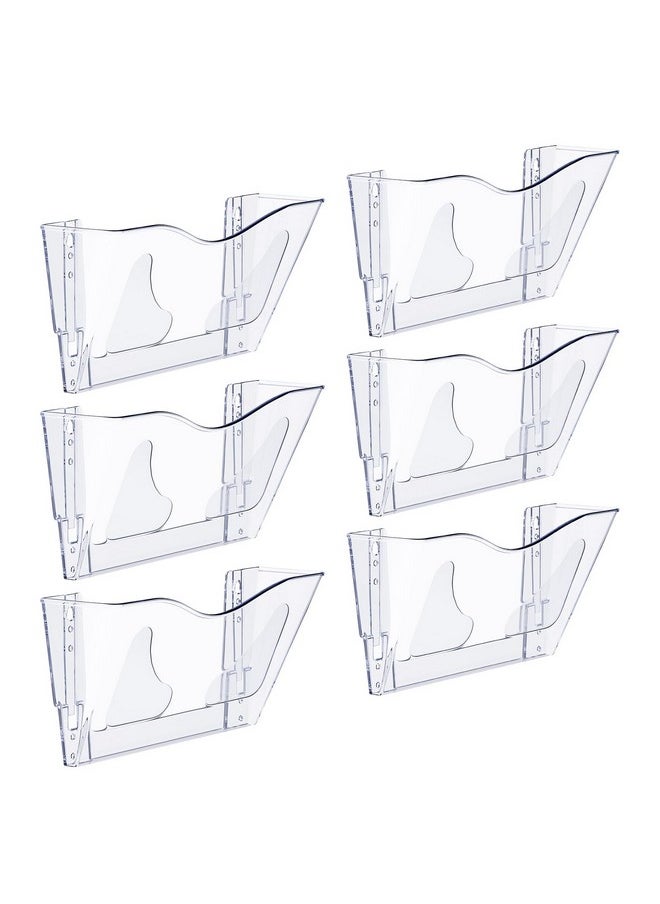 Samstar - 6 Pack Clear Acrylic Wall File Holder,Wall Mount File Organizer Hanging Wall Pocket Mail Magazines Organizers For Office/Home… - Image 1