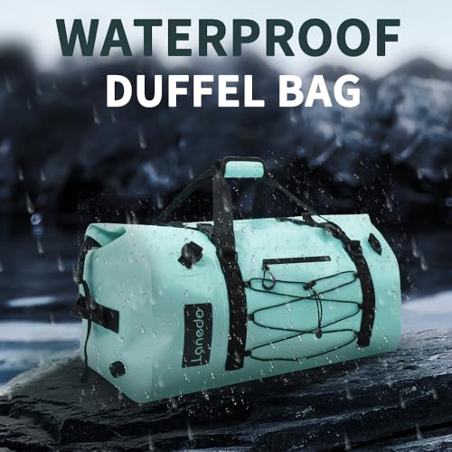 Lanedo 80L Dry Bag Large Waterproof Bag Roll-Top Heavy Duty Fishing Duffel Bag with Durable Straps & Handles for Kayaking Paddle boarding Boating Rafting Fishing Canoeing Camping (LAKE BLUE) - Image 2