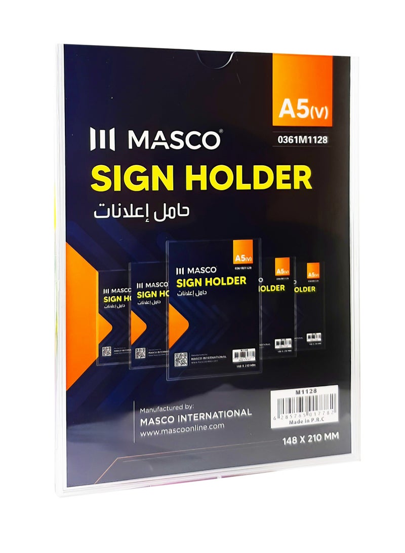 ماسكو حامل لافتات شفاف مقاس 148 × 210 مم من