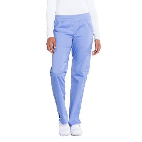 Cherokee Workwear Professionals Scrubs for Women Pull-On Cargo Pant, Soft Stretch WW170, L, Ciel Blue - Image 1