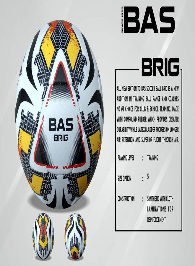 BAS Vampire BRIG Rubber Football, Size 5, (White Black) - Image 4