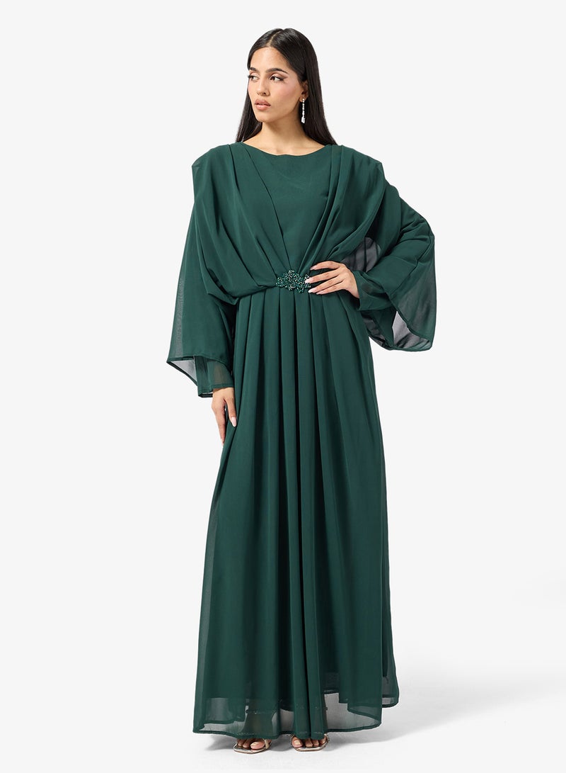 Khizana Drapped A-line Dress - Image 4