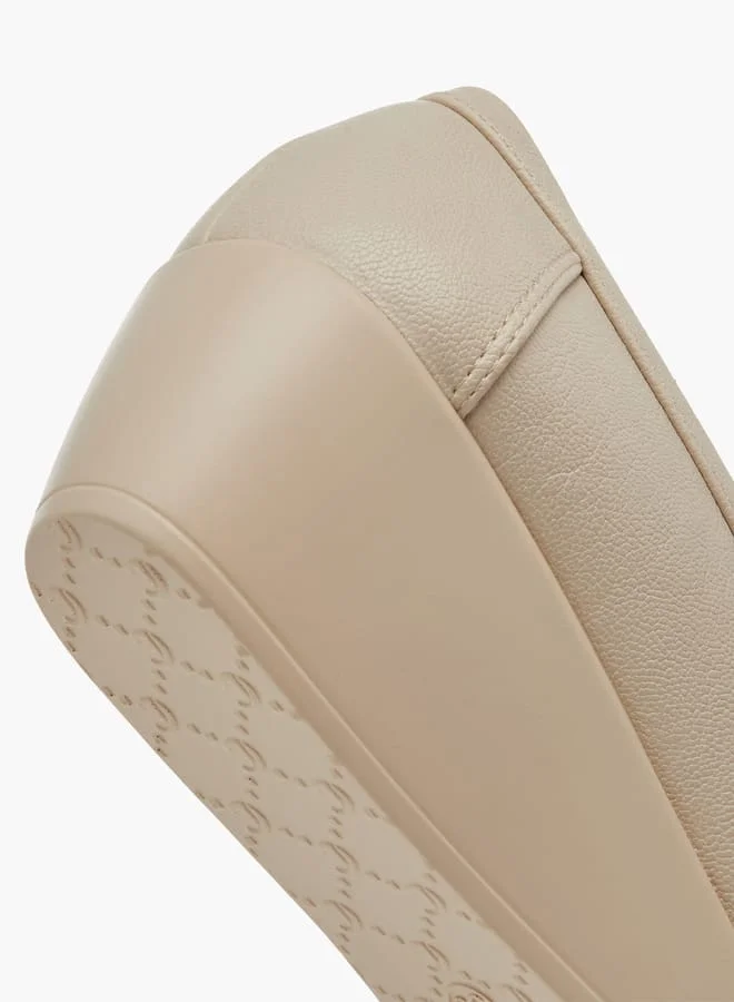 Le Confort Women Textured Slip-On Loafers with Wedge Heels