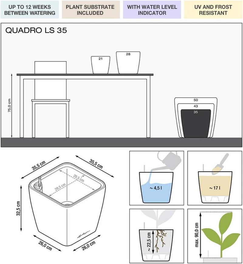 Lechuza QUADRO PREMIUM 35 LS - ALL IN ONE SILVER - Image 2