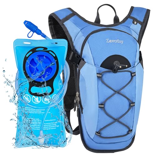 Zavothy Lightweight Hydration Backpack with 2L Water Bladder Water Backpack for Hiking Gear Hydration Pack for Cycling Running Biking Hiking Backpack Blue - Image 1