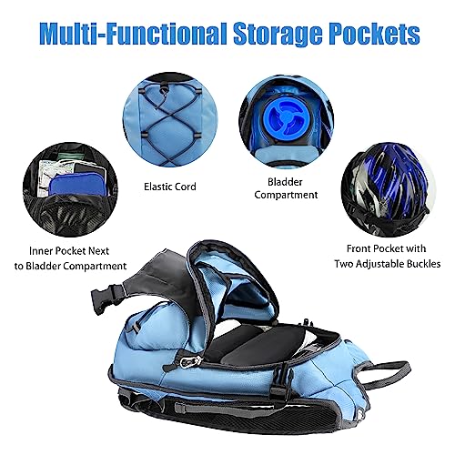 Zavothy Lightweight Hydration Backpack with 2L Water Bladder Water Backpack for Hiking Gear Hydration Pack for Cycling Running Biking Hiking Backpack Blue - Image 4