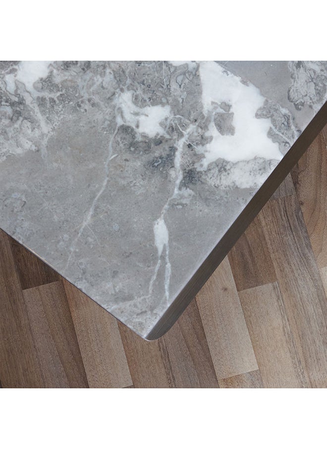 AL HUZAIFA FURNITURE Eastwood, Tv Cabinet Romantic Marble Top, Ash Wood Stainless Steel, 3 Drawers  - Image 4