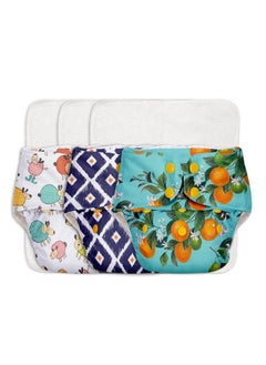 Superbottoms 3 Basic Assorted Reusable Cloth Diaper For Babies 0 3 Years ; Freesize Adjustable Washable & Organic Baby Diapers For Day Time Use (Comes With Quick Dry Foladable Dry Feel Pad;Soaker;Insert)  - Image 1