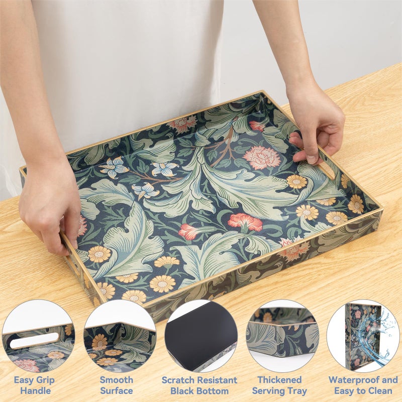 AGIOTA Coffee Table Trays for Living Room Serving Tray with Handles, Modern Large Tray for Ottoman Coffee Table - Image 3