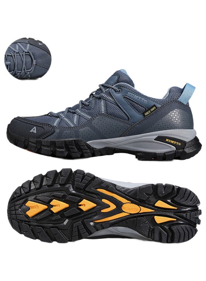 HUMTTO Mesh Hiking Shoes, All-Season Comfortable Breathable Trekking Shoes, Urban Outdoor Casual Men'S Shoes, Blue-Gray, Size 41 - Image 3