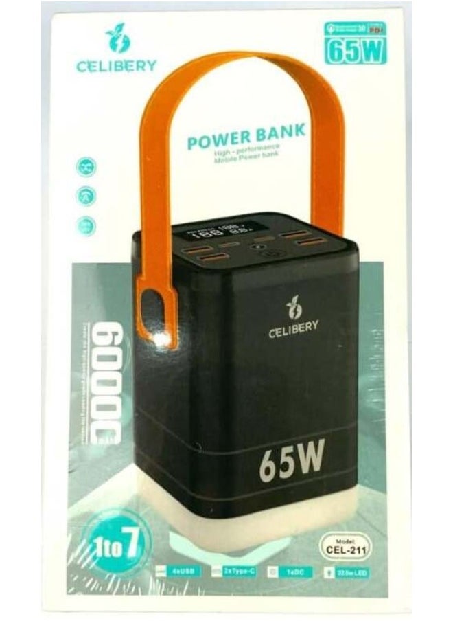 CELIBERY 60000 mAh Power Bank Power Station Portable Outdoor Generator 65W with Smart Digital Display  - Image 1