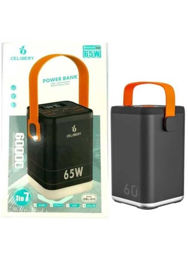 CELIBERY 60000 mAh Power Bank Power Station Portable Outdoor Generator 65W with Smart Digital Display  - Image 3