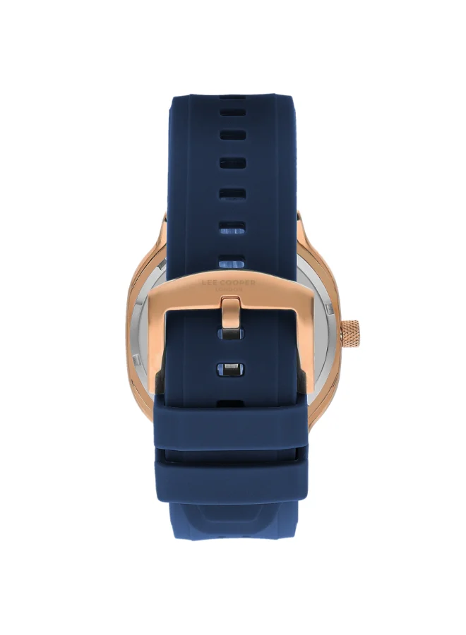 لي كوبر Lee Cooper Men's Watch, Analog Display and Silicone Strap - LC07973.499, Dark Blue