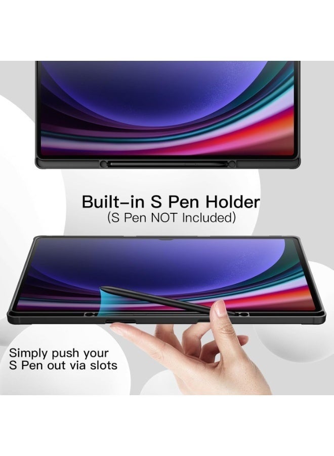 DUSALA Protective Case for Samsung Galaxy Tab S10 Ultra 14.6 Inch – Tri-Fold Stand, Soft TPU Back, S Pen Holder & Charging Support Auto Wake/Sleep(Black) - Image 5