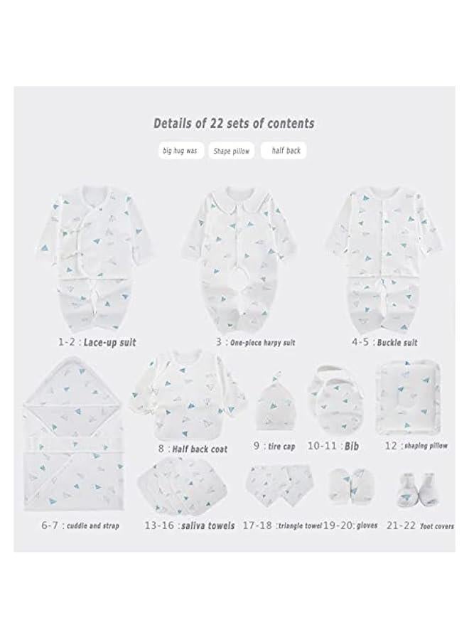 Gonice Baby Newborn Essentials Layette Gift Set with Box 22 Piece Baby Girl Boys Gifts Premium Cotton Baby Clothes Accessories Set Fits Newborn Baby Suit Set Cuddle Strap Bib Gloves Saliva Towel Pillow - Image 5