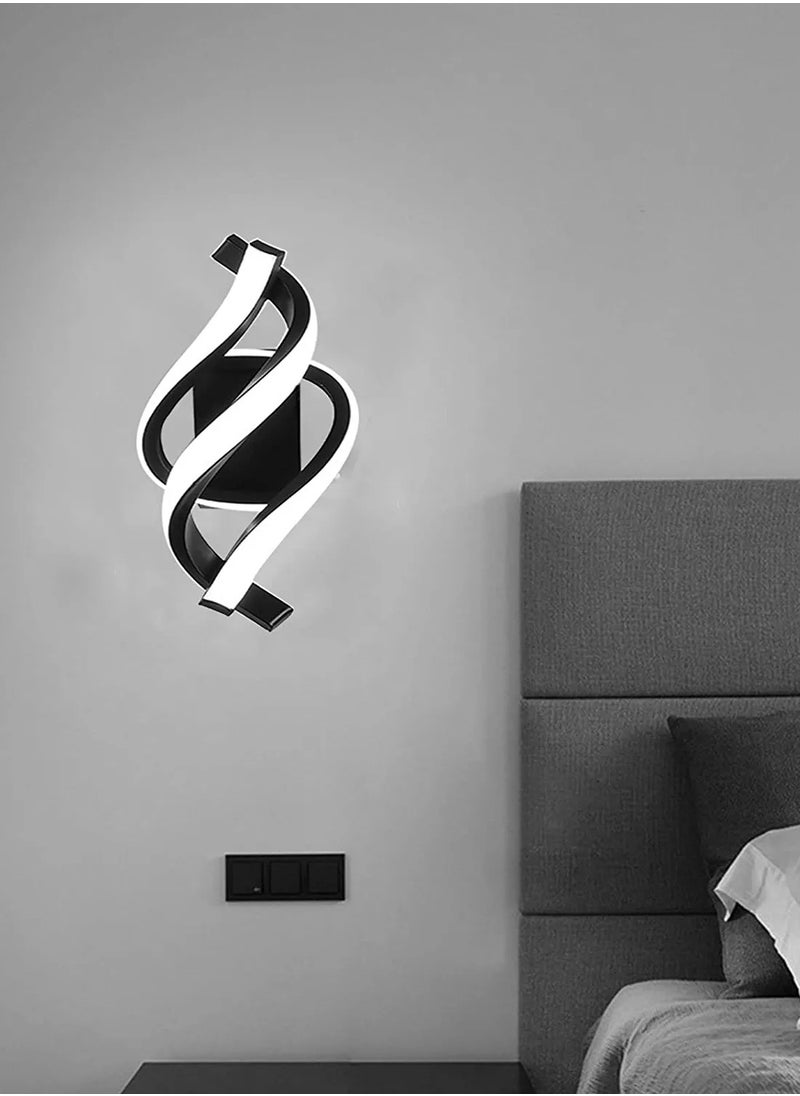 Goeco Indoor Wall Light, Modern LED Wall Lamp 18W Curved Design IP20, Sconces 6000K-6500K Cold White Light 1620 Lumens Black IP20, for Bedroom, Living Room  - Image 5
