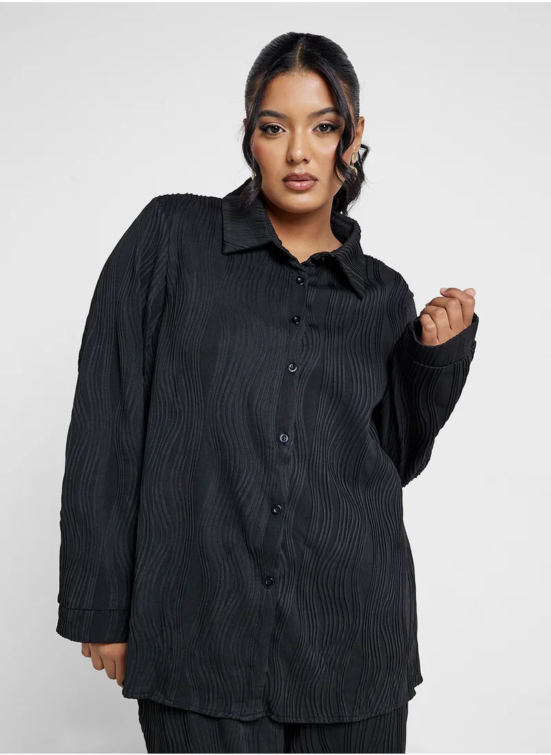 ايلا بلس Textured Tunic Top & Pant Set